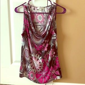 Sleeveless polyester spandex blouse